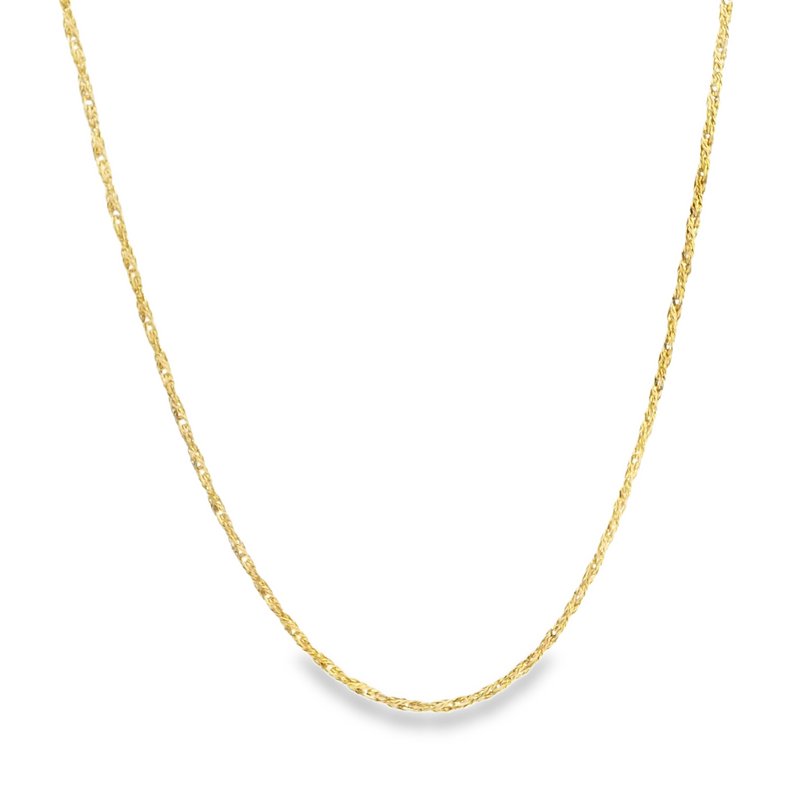14K YG Fancy Twisted Rope Chain 24
