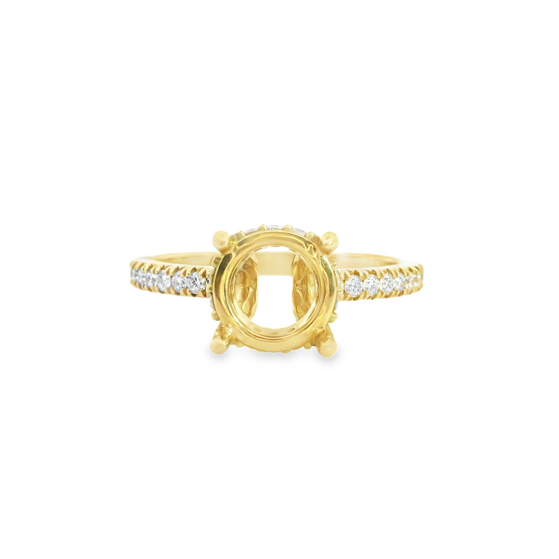 14K YG Hidden Halo Mounting