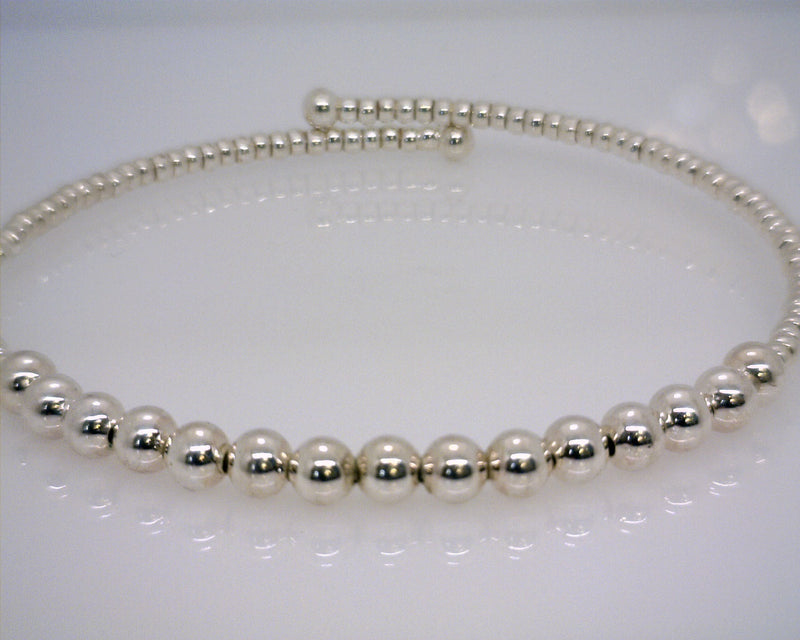 Silver Tone Bead Adjustable Bracelet