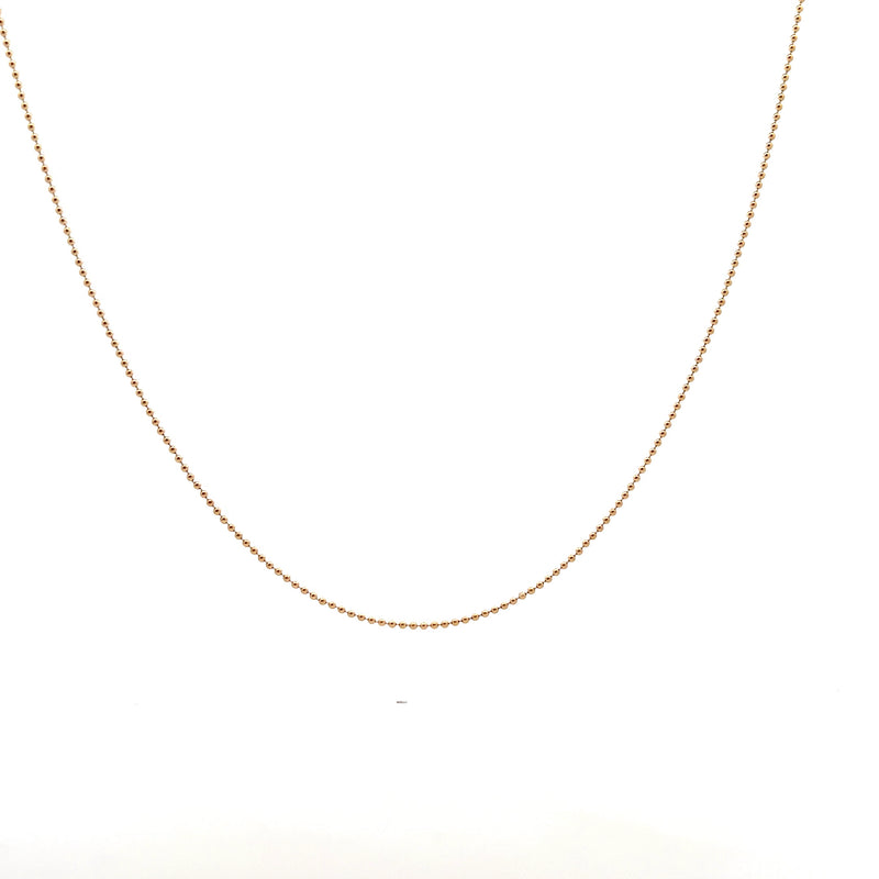 14K YG Bead Chain 18" 1.2 mm