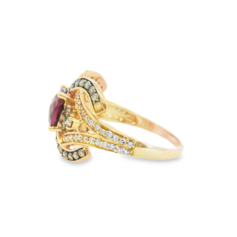 Levian 14K Rose Gold Rhodolite Garnet & Diamond Ring