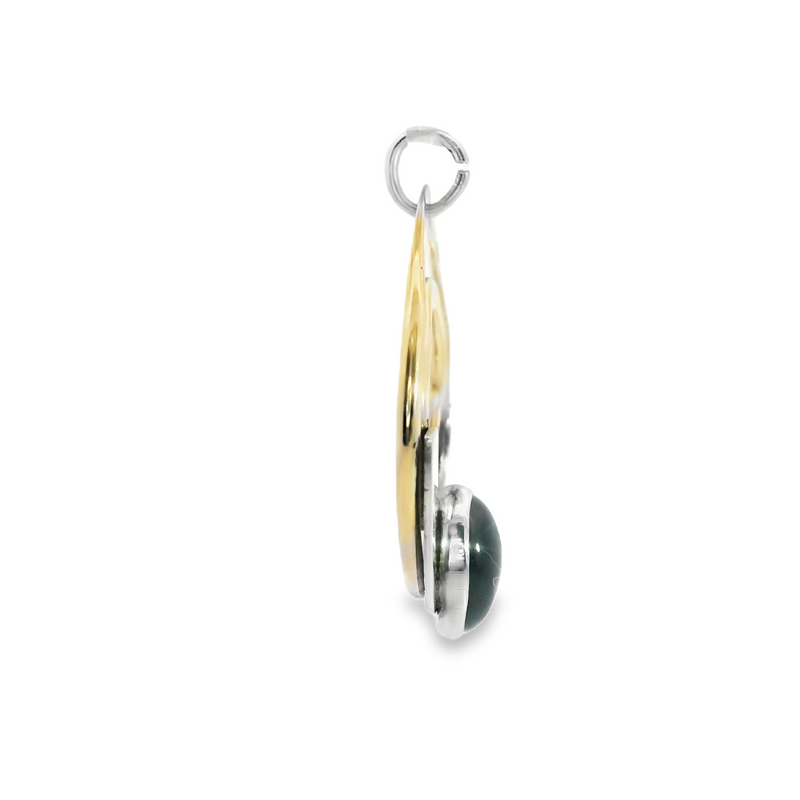 Sterling Sliver & Yellow Gold Garnet Pendant