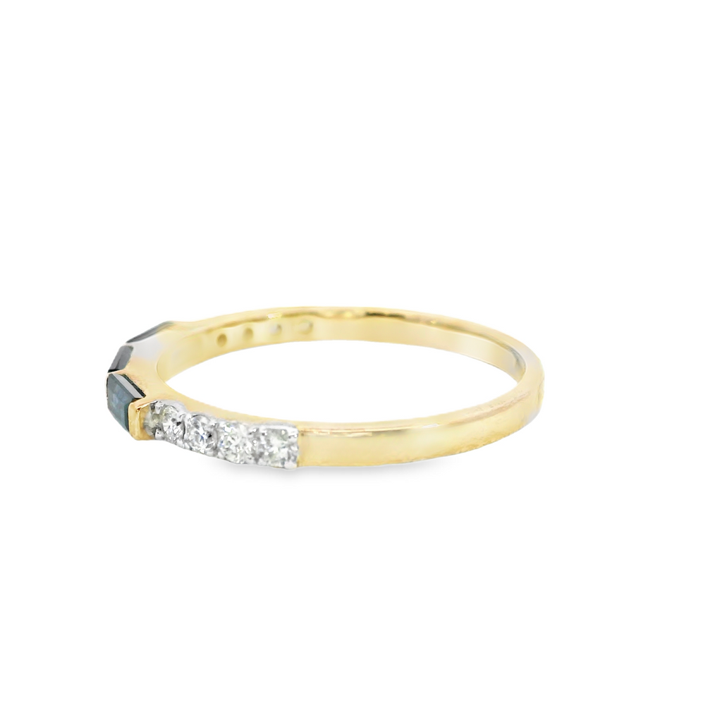 10K YG Sapphire & Diamond Band