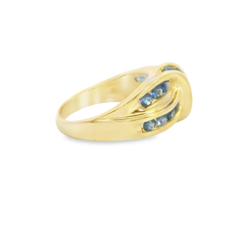 14K YG Blue Sapphire Ring