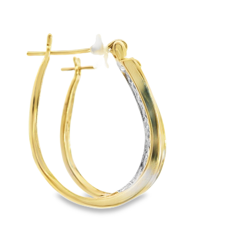 14K YG Diamond Hoop Earrings 1.00 CT TW