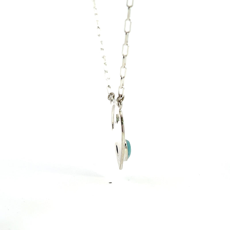 Sterling Silver Larimar Gemstone Necklace