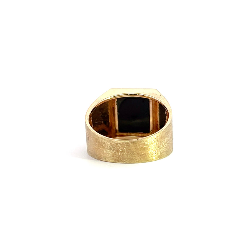 14K YG Mens Black Onyx Ring