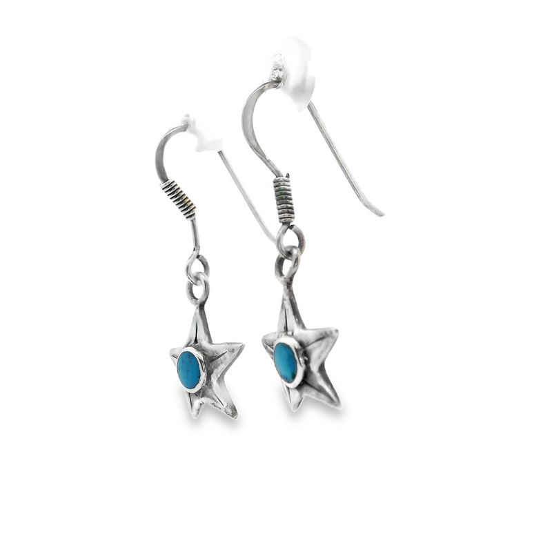 Sterling Silver Turquoise Star Earrings
