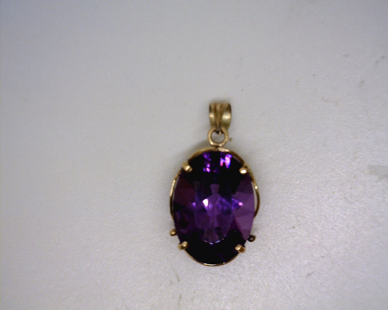 14K YG Amethyst Pendant