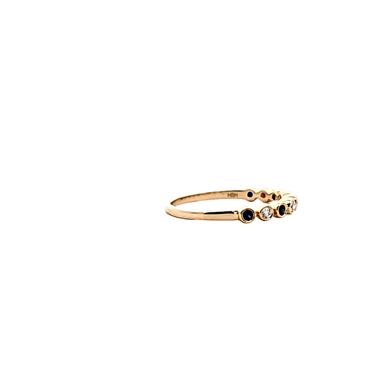 14K YG Sapphire & Diamond Band