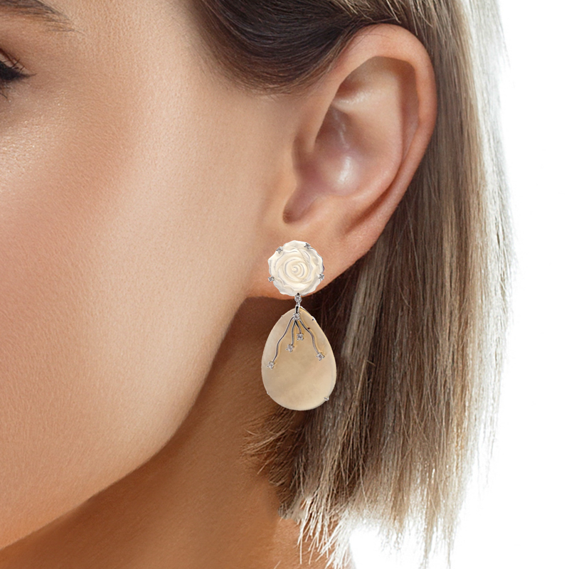 Silver Mohter of Pearl Earrings