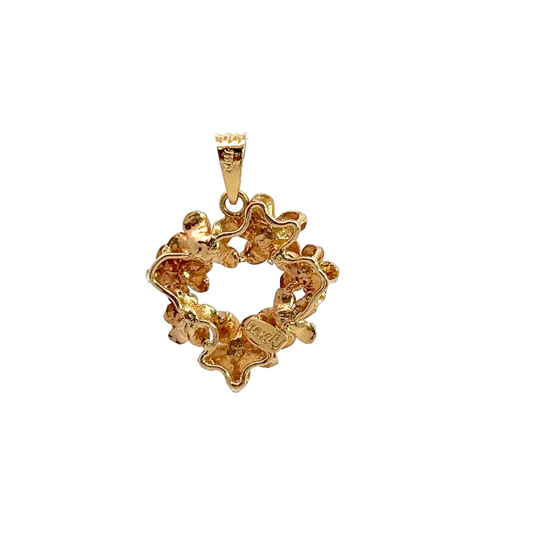 14K YG Fancy Flower Pendant