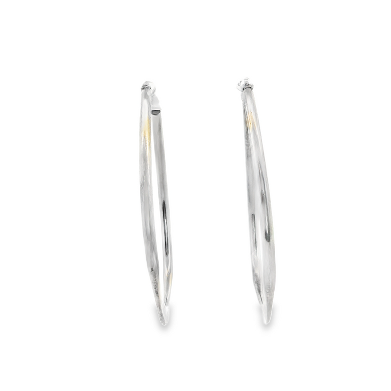 Sterling Silver Oval Hoop Earrings