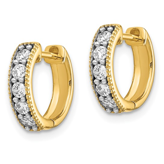 14K YG Diamond Hoop Earrings