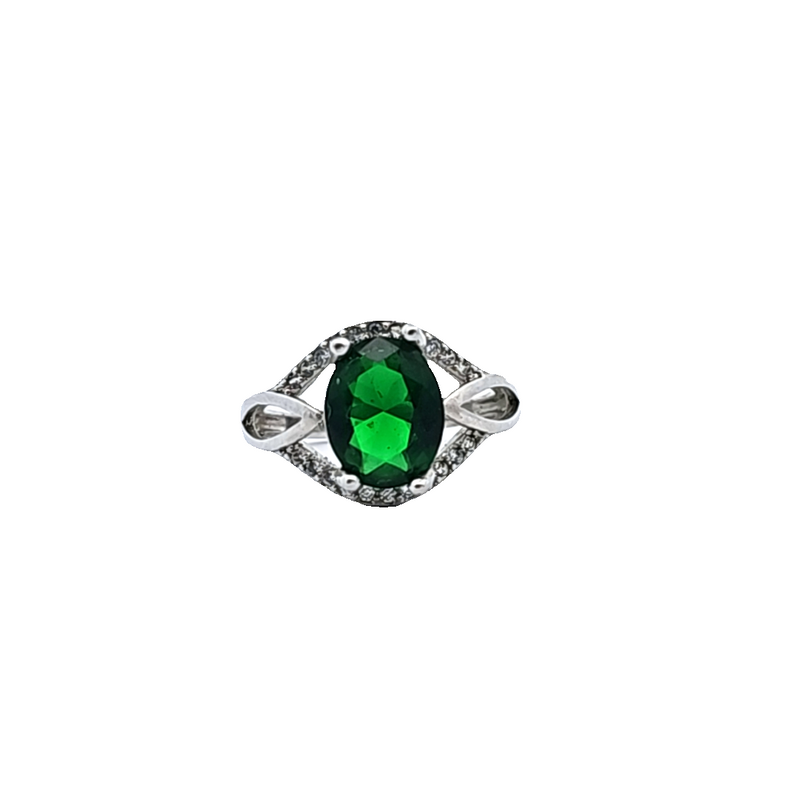 Sterling Silver Green CZ Ring