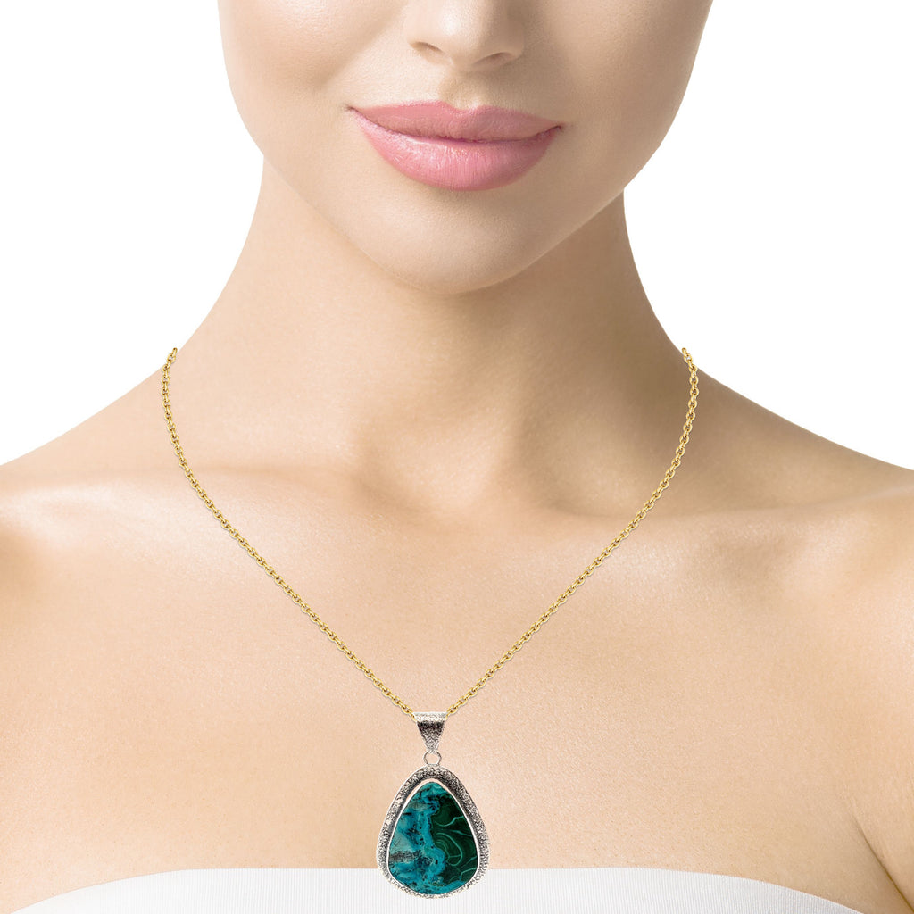 Sterling Silver Chrysocolla Pendant