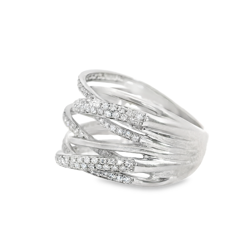 14K WG Effy Criss Cross Diamond Band