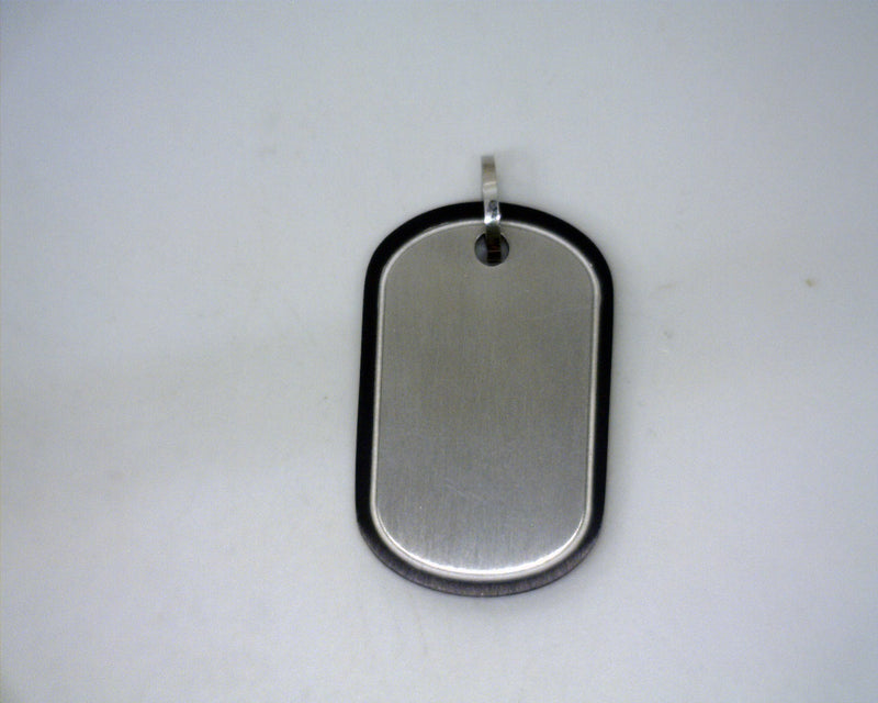 Stainless Steel & Black IP Plate Dog Tag