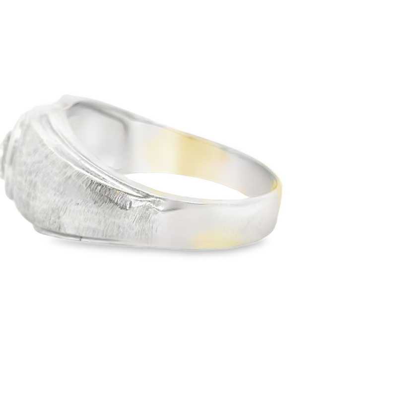 14K WHITE GOLD GENTLEMANS RING