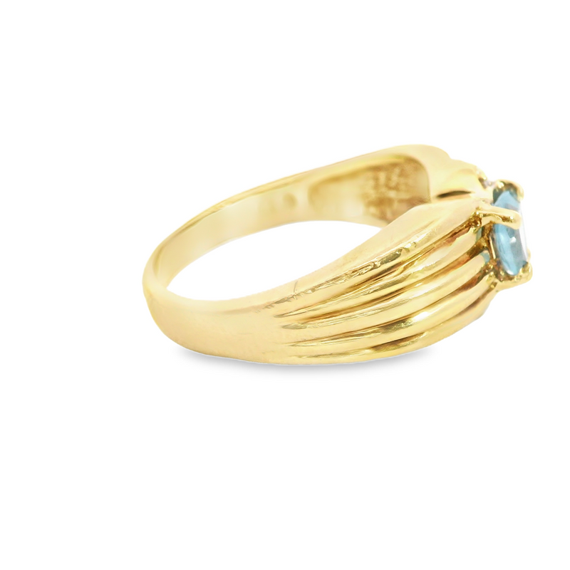 10K YG Blue Topaz Ring