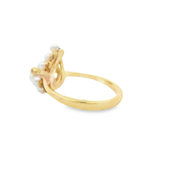 14K YG Pearl & Diamond Grape Cluster Ring