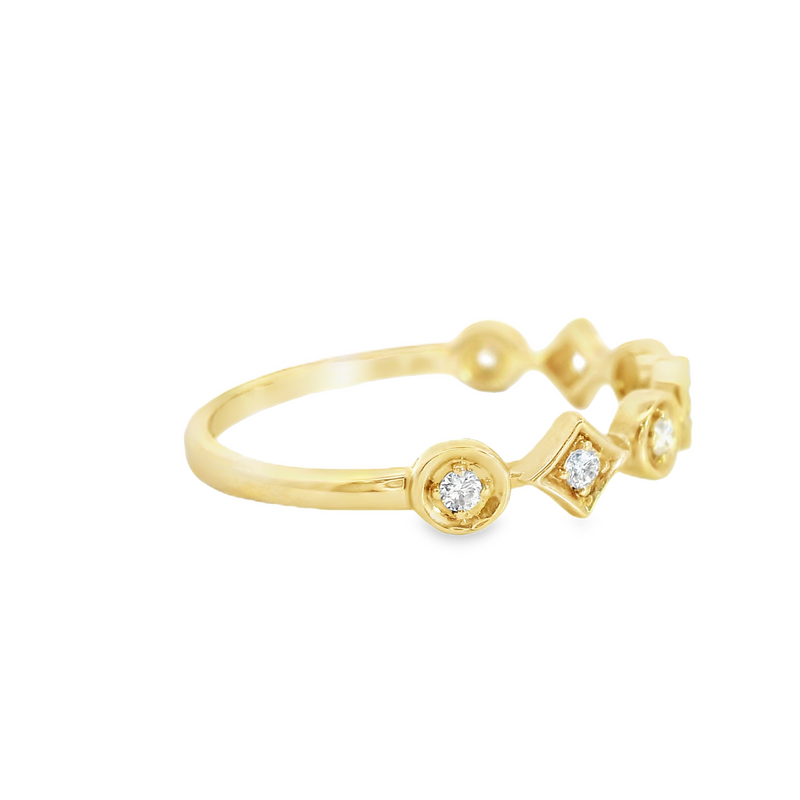 14K YG Diamond Ring 0.09 CT TW