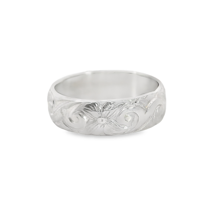 Sterling Silver Etched Band