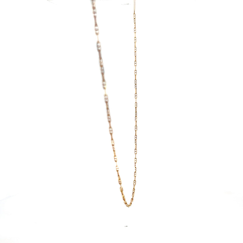 14K YG Diamond Cut Anchor Link Chain 16"