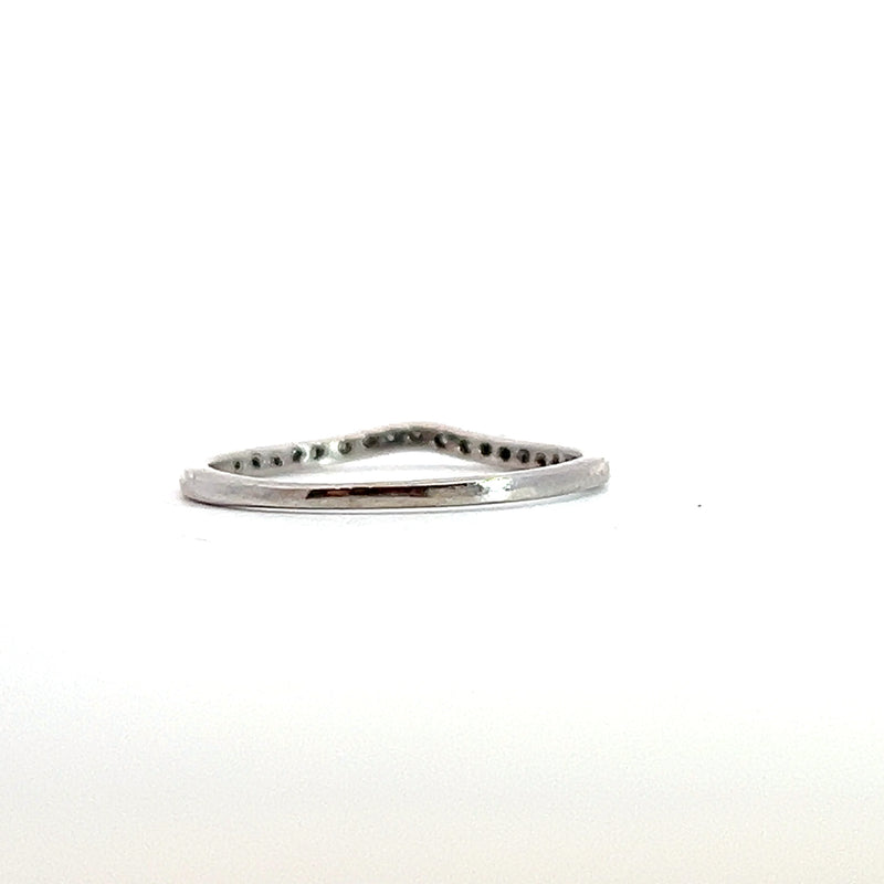 14K WG Curved Diamond Band