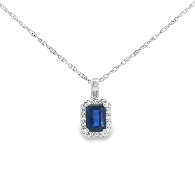 Sterling Silver Lab Grown Sapphire Pendant