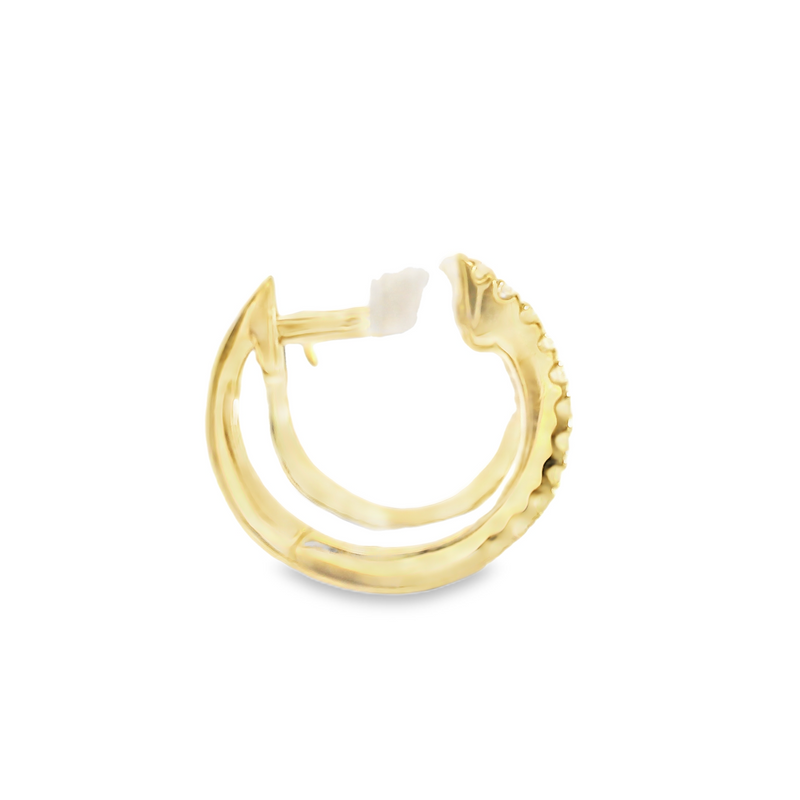 14K YG Diamond Huggie Hoop Earrings