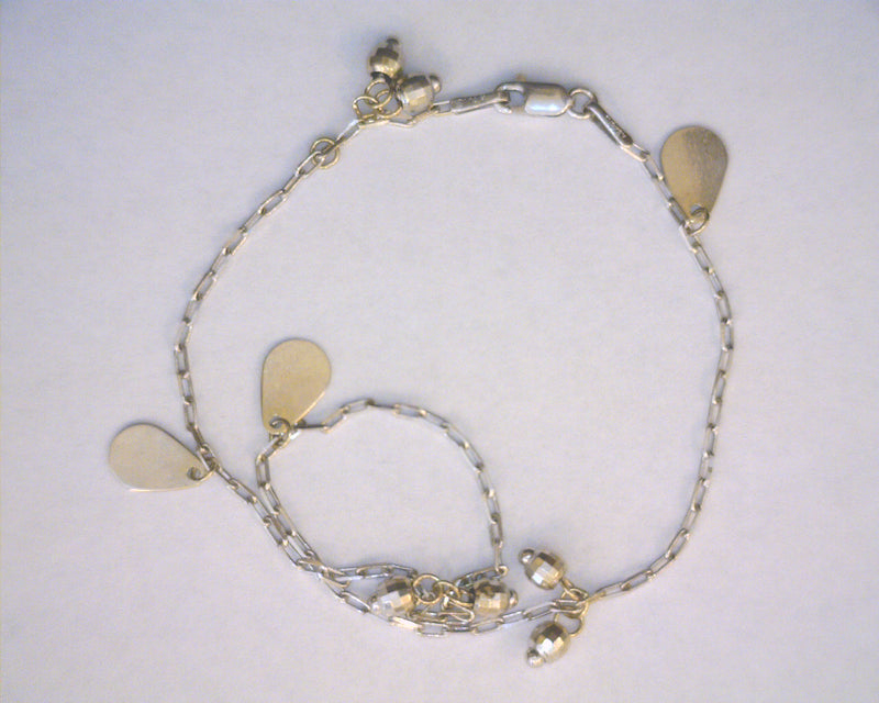 14K WG LINKED ANKLET 10" 4.0 G