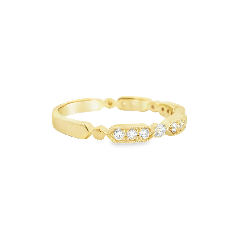 14K YG Diamond Band