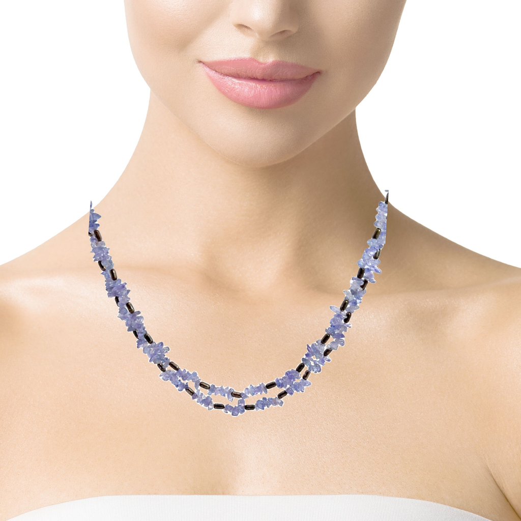 Sterling Silver Double Strand Tanzanite Necklace