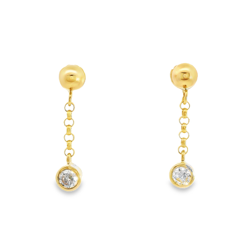 14K YG Dangle Diamond Earrings 0.20 CT TW