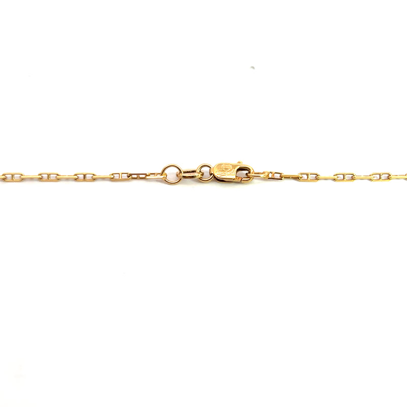 14K YG Diamond Cut Anchor Link Chain 16"