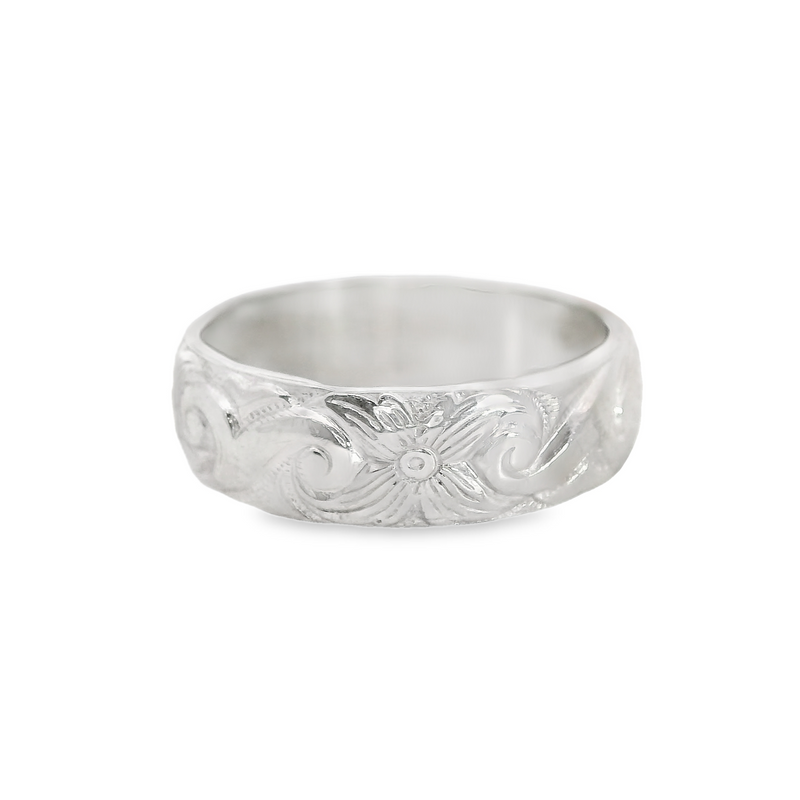 Sterling Silver Etched Band