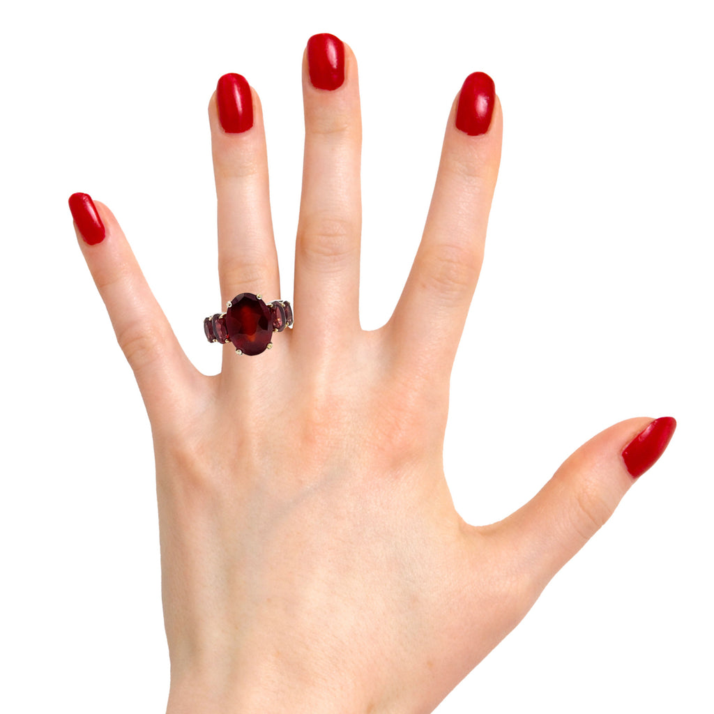 Sterling Silver Garnet Ring