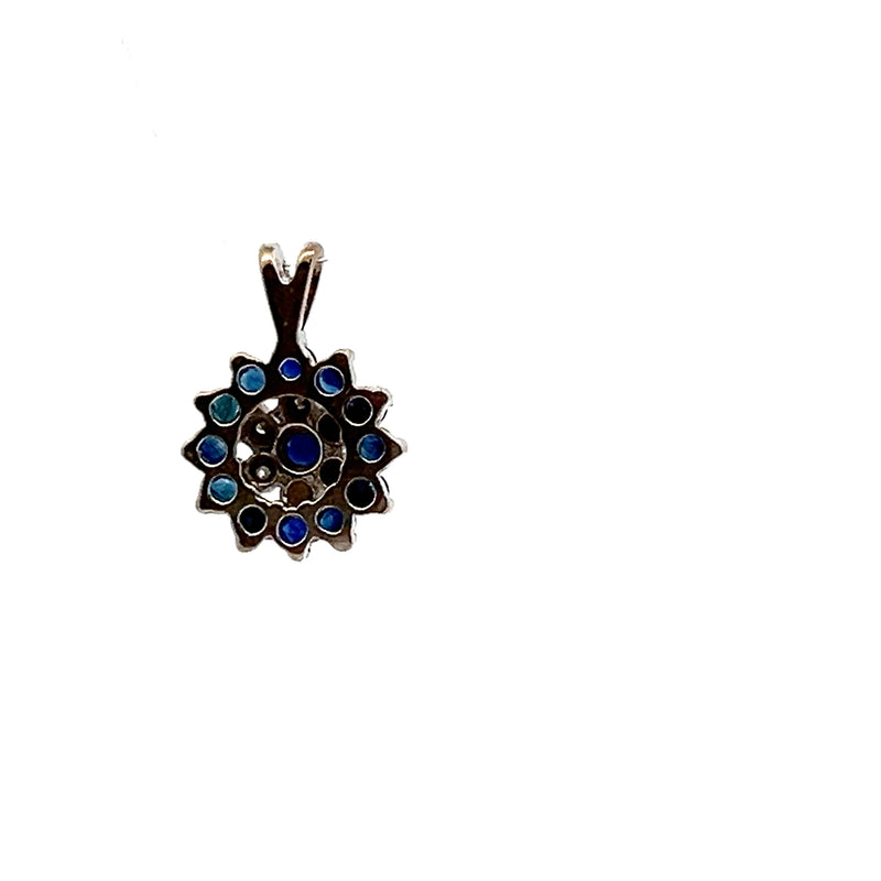 14K WG Sapphire & Diamond Pendant