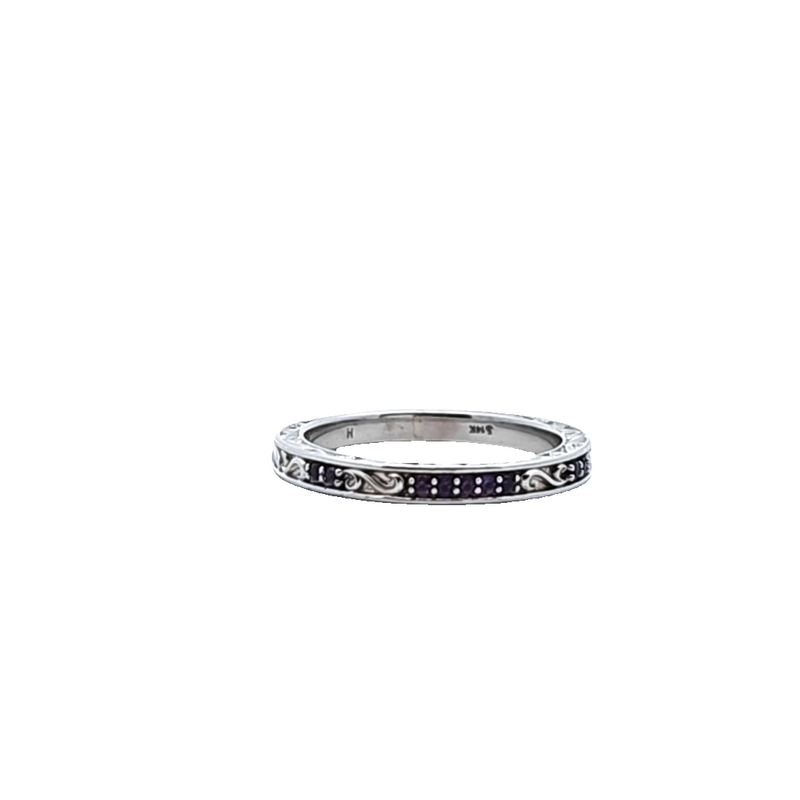 14K WG Amethyst Stackable