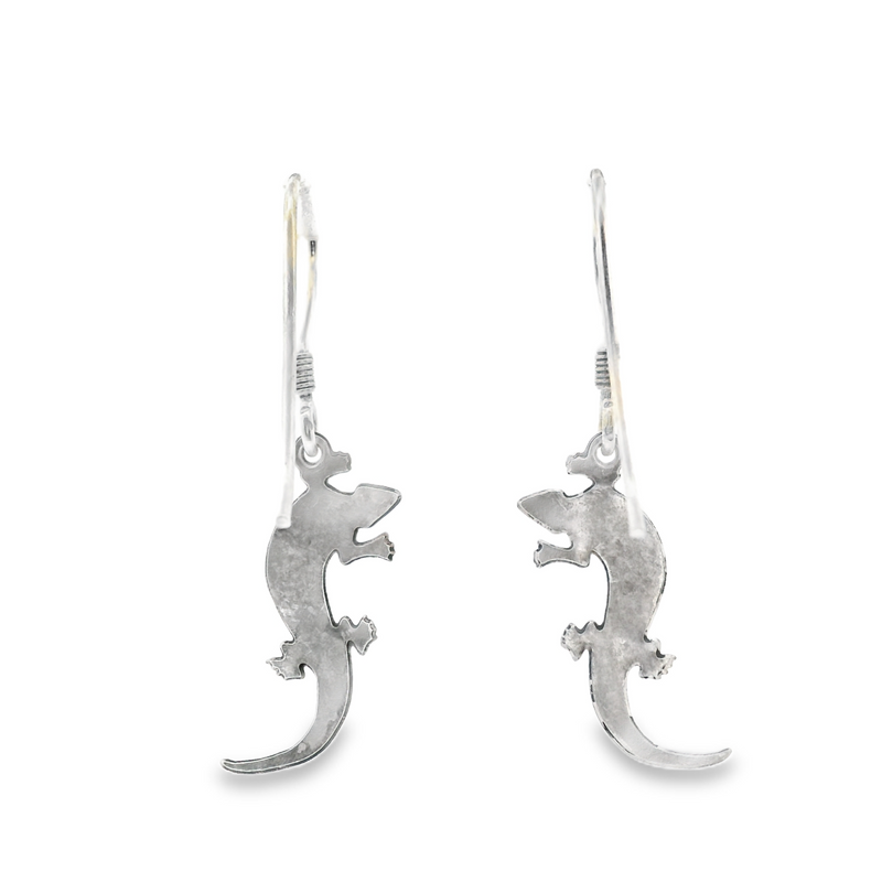 Sterling Silver Lizard Dangle Earrings