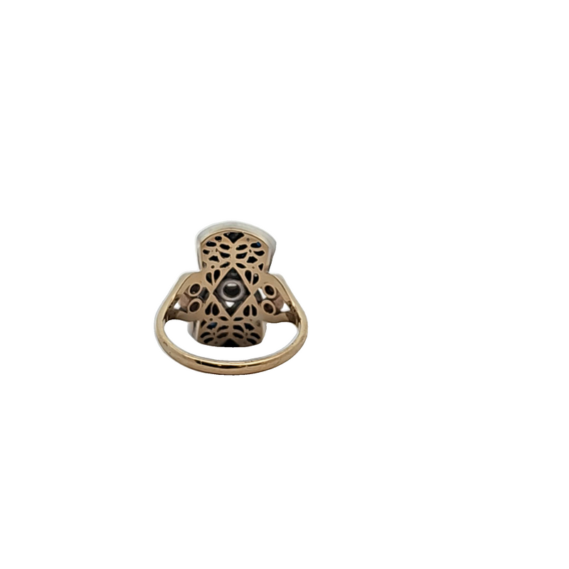 18K YG Vintage Sapphire & Diamond Ring