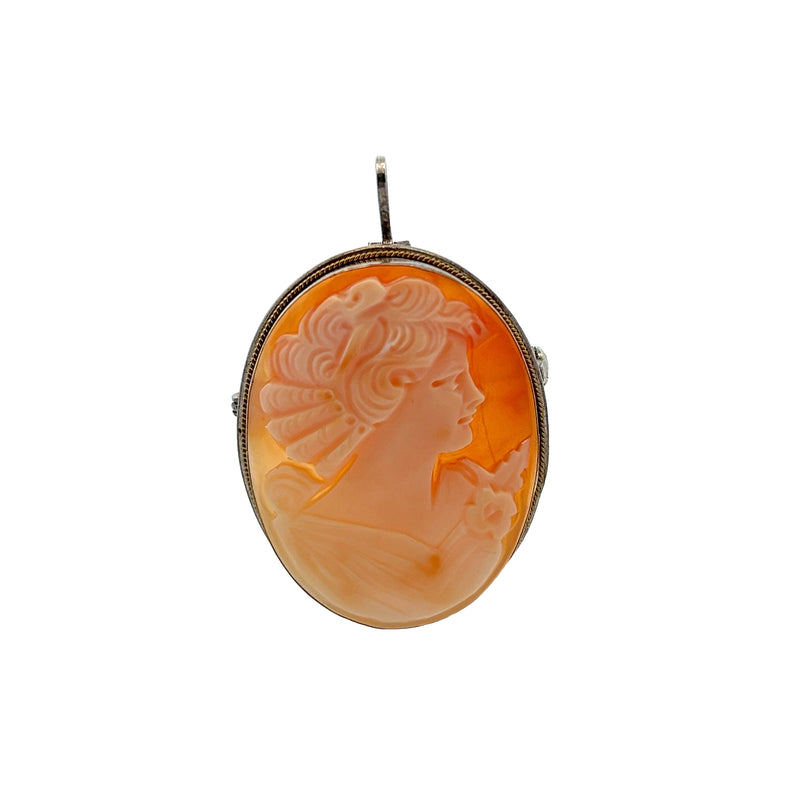 Sterling Silver & 14K YG Cameo Pendant/Pin