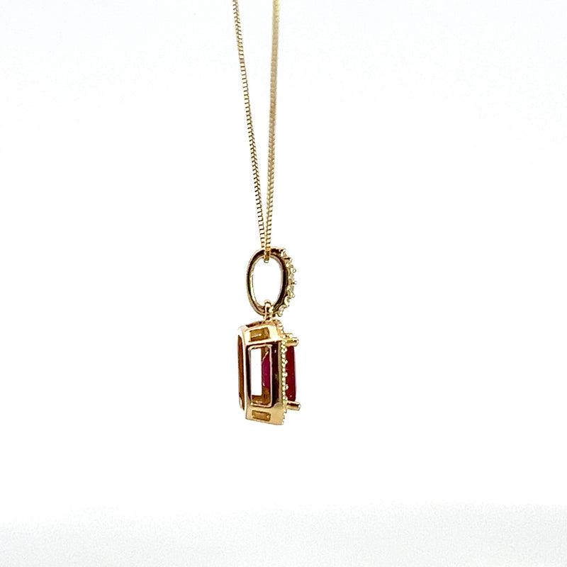 14K YG Ruby & Diamond Pendant