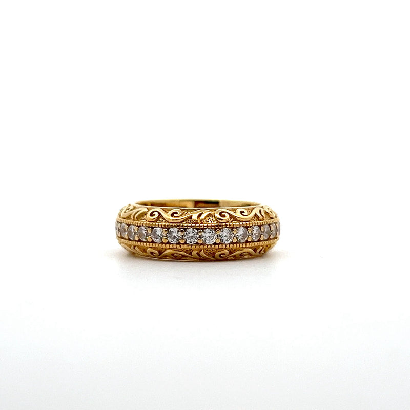 Gold Plated Sterling Silver CZ Ring