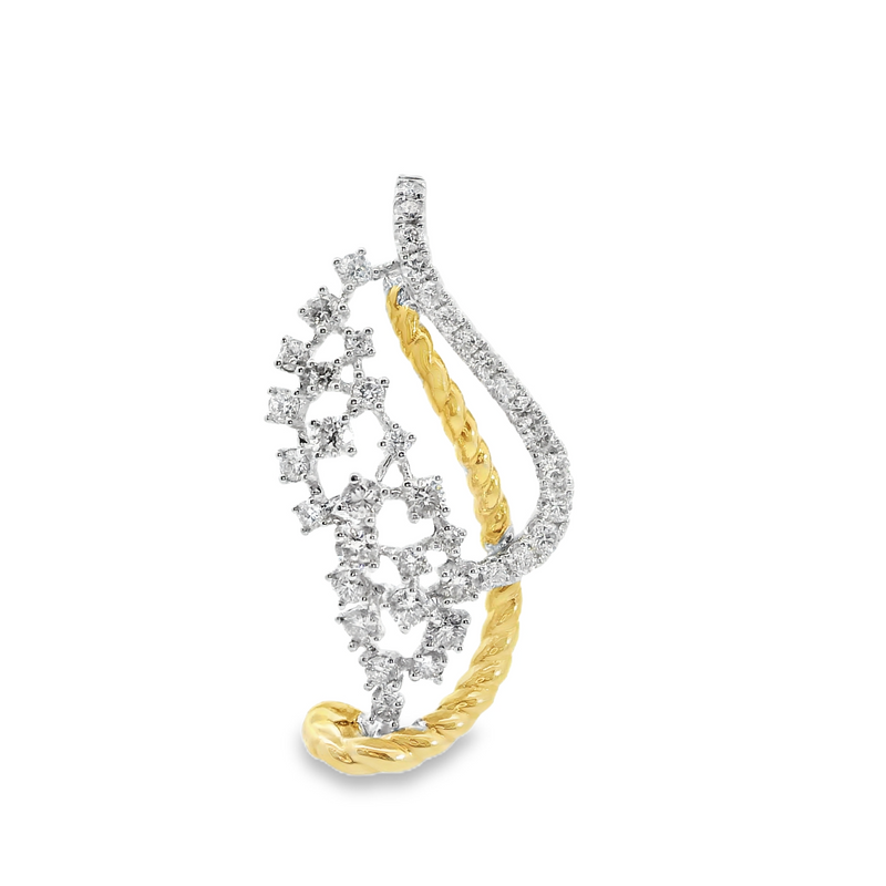 14K Two Tone Diamond Pendant