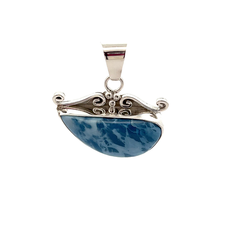 Sterling Silver Blue Opal Pendant