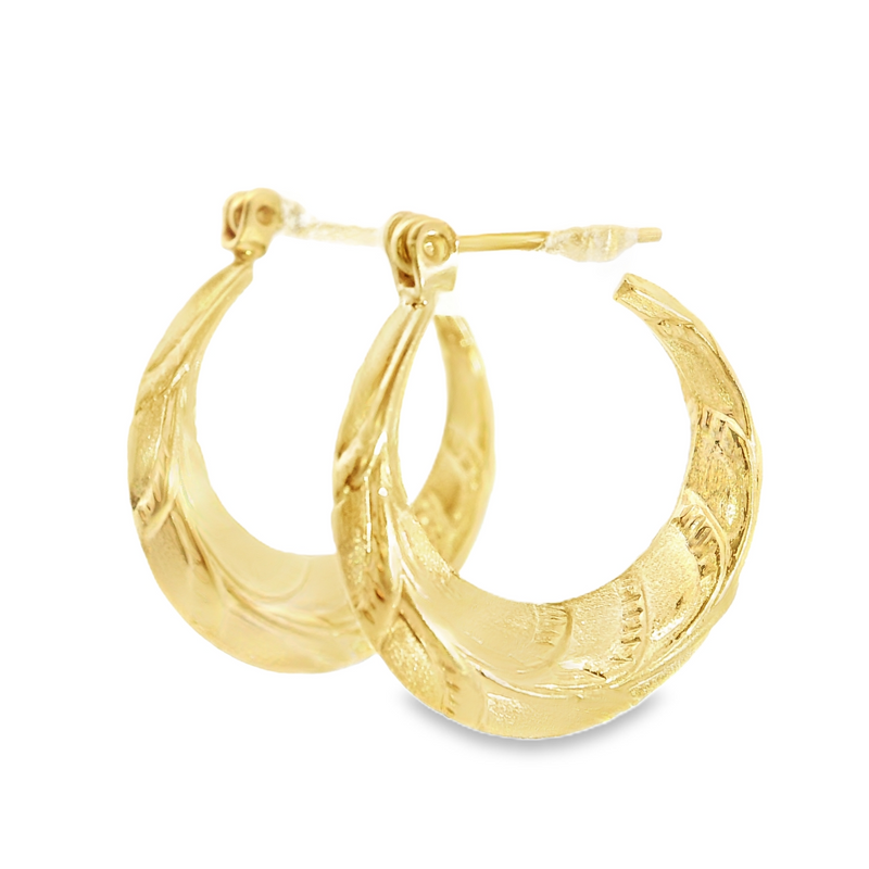 14K YG Hoop Earings