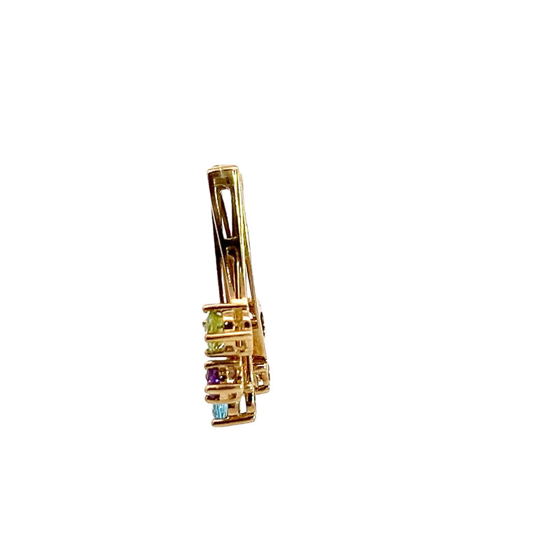 14K YG 5 Piece Multi Gemstone Pendant