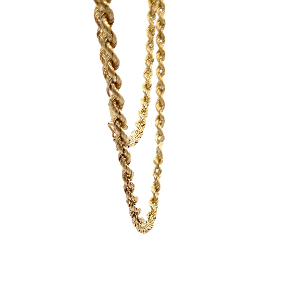 14K YG Hollow Rope Chain